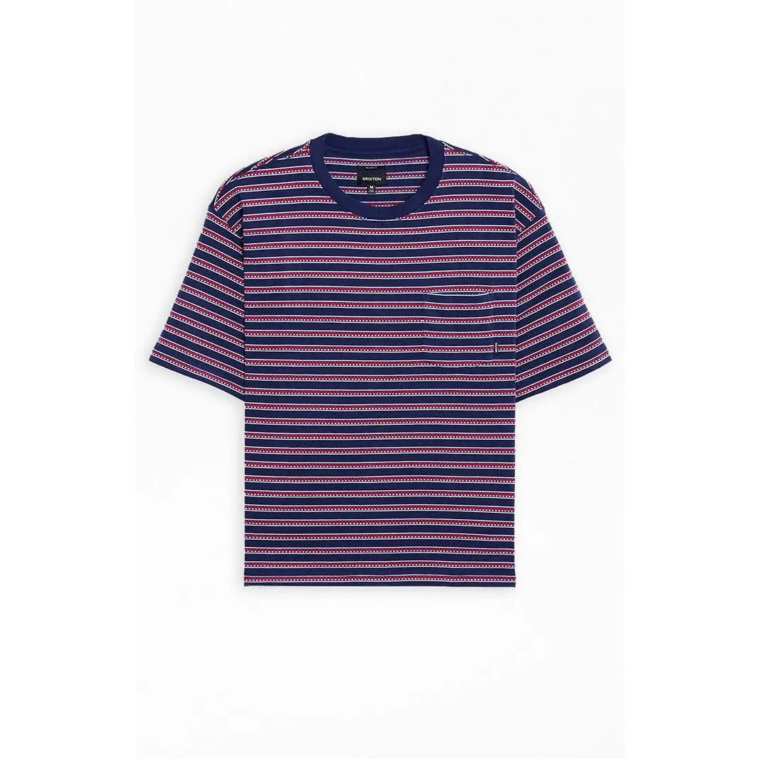 Brixton Men's Poolside Striped Box Cropped T-Shirt - Multicolor