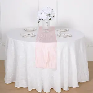 Taffeta 12"x108" Table Runner Blush - Accordion Crinkle Design