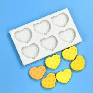 Mini Heart Cookie Mold Silicone Cheese Chocolate Ice Cream Baking Decoration, 1 Piece, Model Xinghao, Ca Prop 65 Compliant