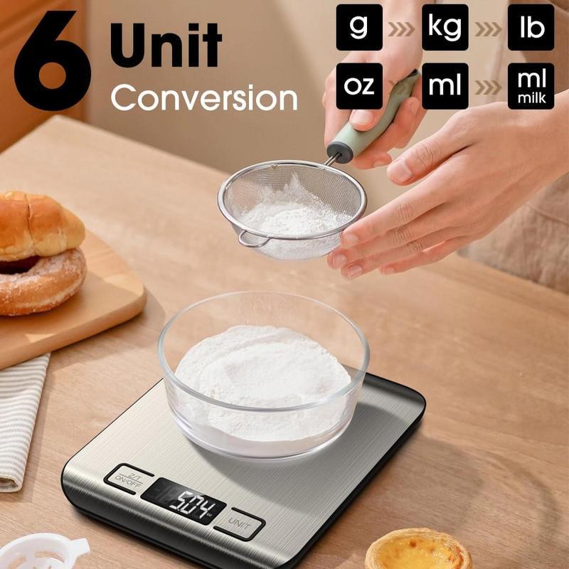 Digital Kitchen Scale, 1g-10000g Food Scale with LCD Display, Battery Require Multifunctional Kitchen Scale for Baking, Cooking, Diet Preparation Smart Nutritional