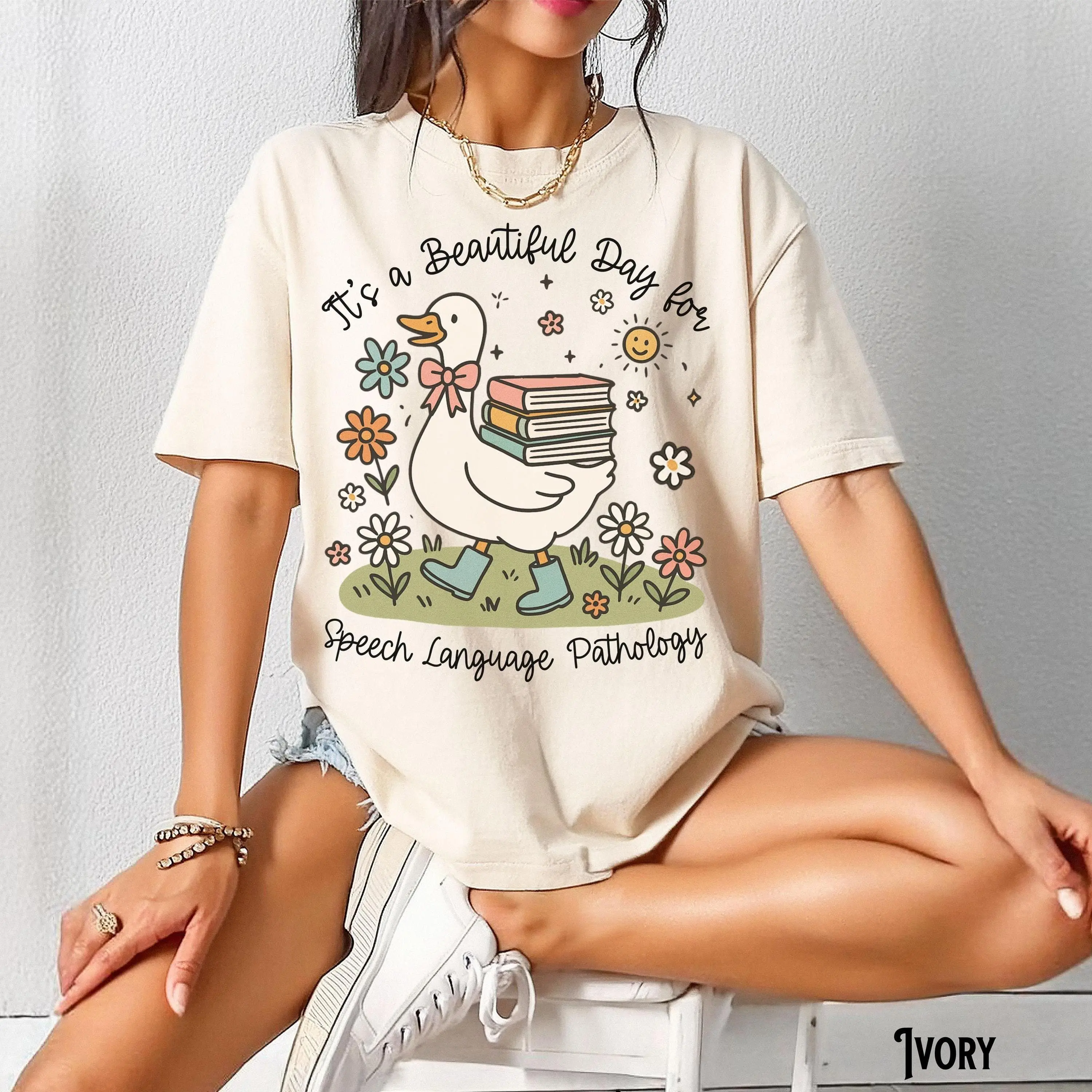 Retro Duck SLP T-shirt, Sweatshirt — It's a Beautiful Day Tee, Speech Language Pathologist Tee, Speech Language Pathology Gift