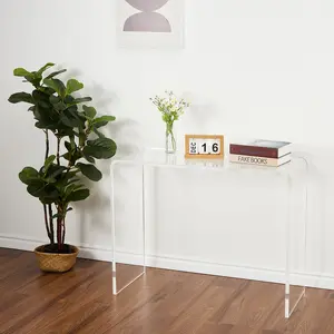 Clear Acrylic Console Table – Shatterproof, Easy to Clean, Narrow Entryway or Sofa Side Table, Transparent Accent Furniture, Ideal for Compact Spaces