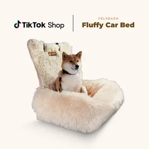 PELSBARN Protecting Car Bed 2.0 - Soft & Cozy Pet Bed for Travel - Machine Washable - Raised Edges for Safety - Patented Design - Ideal for Furry Friends