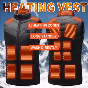 Men Women Winter Heating Vest Jacket 15 Heated Coat Zones Electric Heated Top