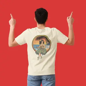 Men's Color-Changing Sunny Island Girl T-Shirt - Natural