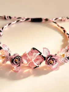 Roses Floral Crystal Bracelet, Boho Style Hand Chain, Elegant Women's Jewelry, Perfect for Daily Wear, Parties, Holidays, Gifts