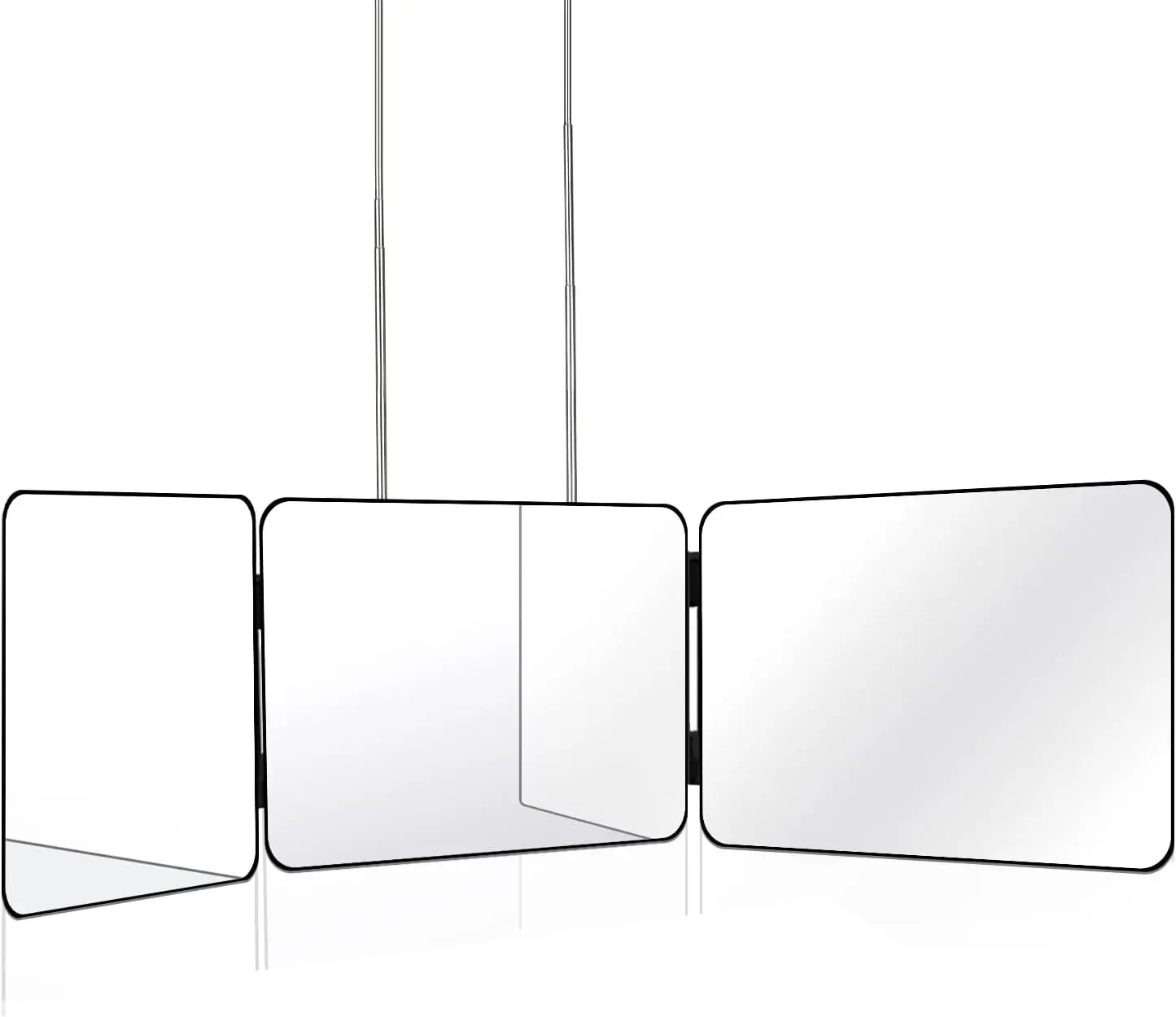 3 Way Mirror for Self Hair Cutting Tools with Height Adjustable Mirror 360 Trifold Mirror for Makeup to See Back of Head Decor