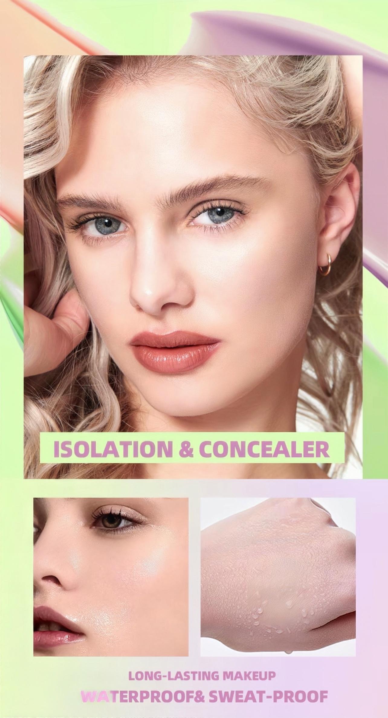 3-In-1 Tinted Sunscreen Cosmetic - Triple Color Protection, Hydrating Moisturizing, Oil Control, Waterproof, Sweatproof, Color Correcting Makeup (Concealer & Foundation), Moisturize, Spf Makeup