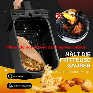 Non-Stick Air Fryer Baking Paper Liners, 50pcs & 100pcs, 8.66x5.51x1.77 Inches, High Temperature Resistant, Food Grade Oil Proof, Holiday Kitchen Essentials, Baking Supplies