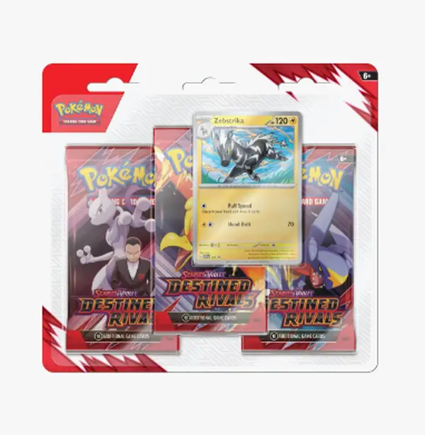 Pokemon Destined Rivals 3 Pack Blister [Zebstrika] - SV10: Destined Rivals (DRI)