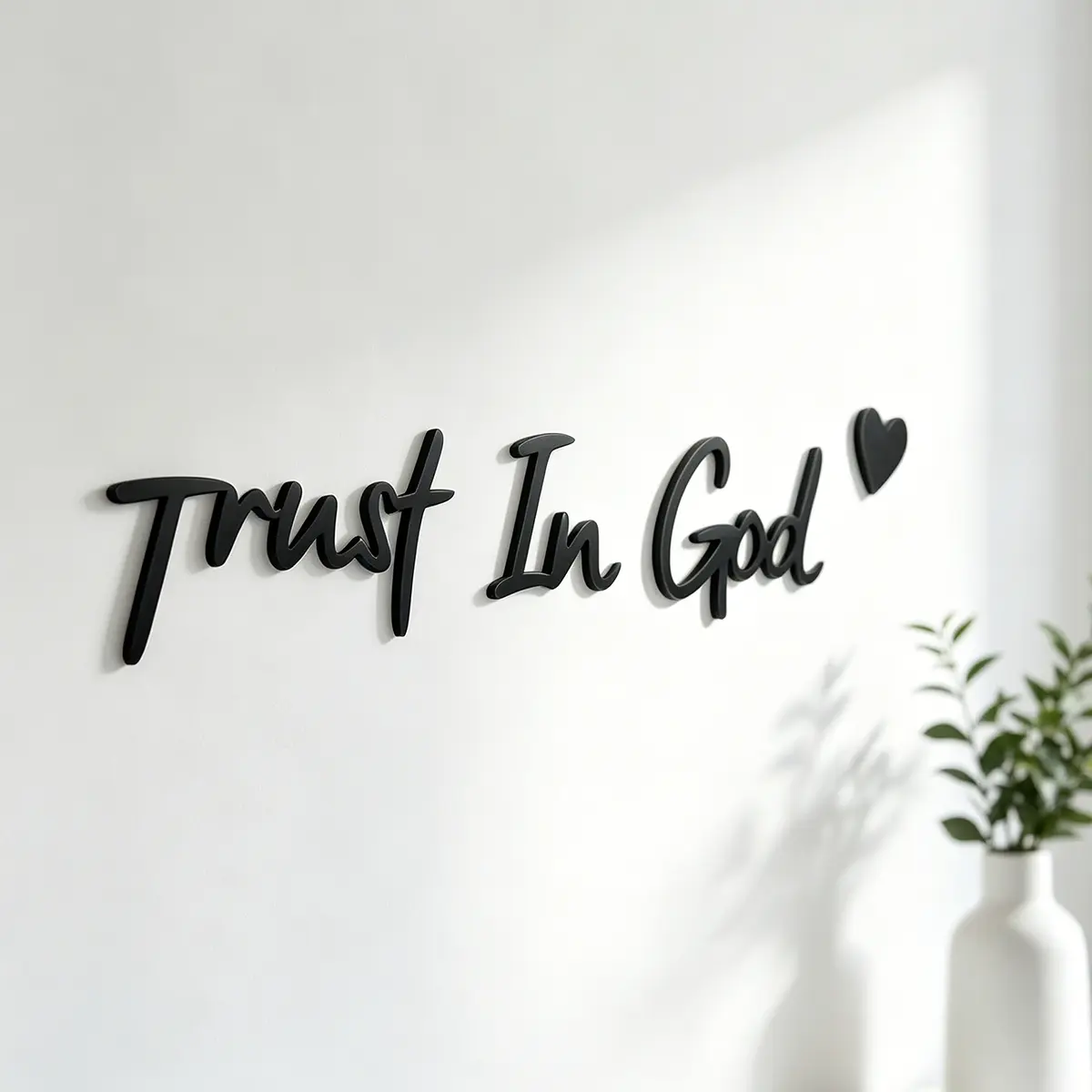 4 Unique Metal Decorations - 'Trust in God' Home Wall Art, Inspirational Wall Art, Faith Metal Art, Christian Home Decor, Religious Gift, Suitable as Housewarming and Birthday Gift, Durable Construction, Room Decoration