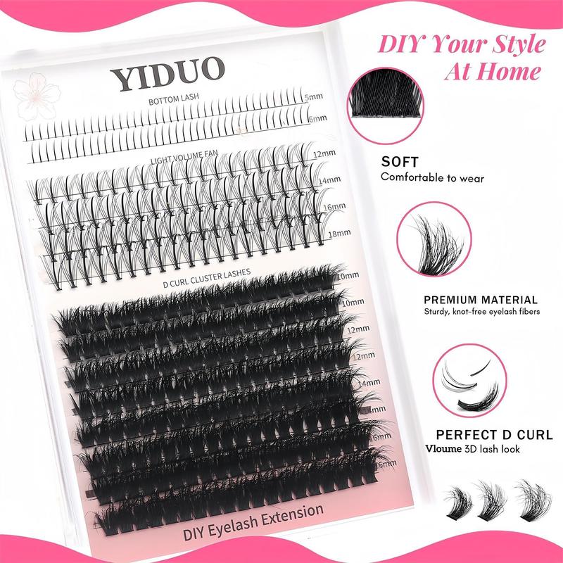 Mixed-Length Individual False Eyelash Kit - Natural-Look Eyelash Extensions with Eyelash Extension Glue, Lash Bond & Seal, Remover, Tweezers, Brush, Headbands and Wristbands - Self-Grafting Curled Eyelashes for Eye Makeup Enhancement #TOP PICKS