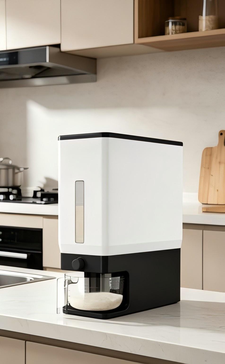 25 Lbs(11.3kg) Rice Dispenser, Sealed Moisture Proof Rice Storage Container with Measuring Cup for Kitchen Pantry Household Use, BPA-Free, 1 Pack Grey 25 Lbs(11.3kg) Rice Dispenser, Sealed Moisture Proof Rice Storage Container with Measuring Cup for Kitchen Pantry Household Use, BPA-Free, 1 Pack Grey