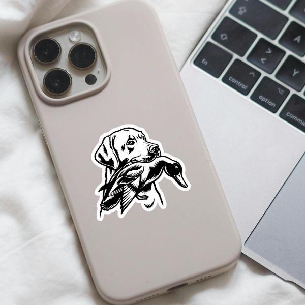 Duck Hunting Dog Sticker Waterproof Vinyl Decal For Laptop, Car, Phone, Water Bottle, Lab Retriever Hunter Sticker For Outdoorsmen, Hunting Dog Gift, Durable Hunting Lab Decal