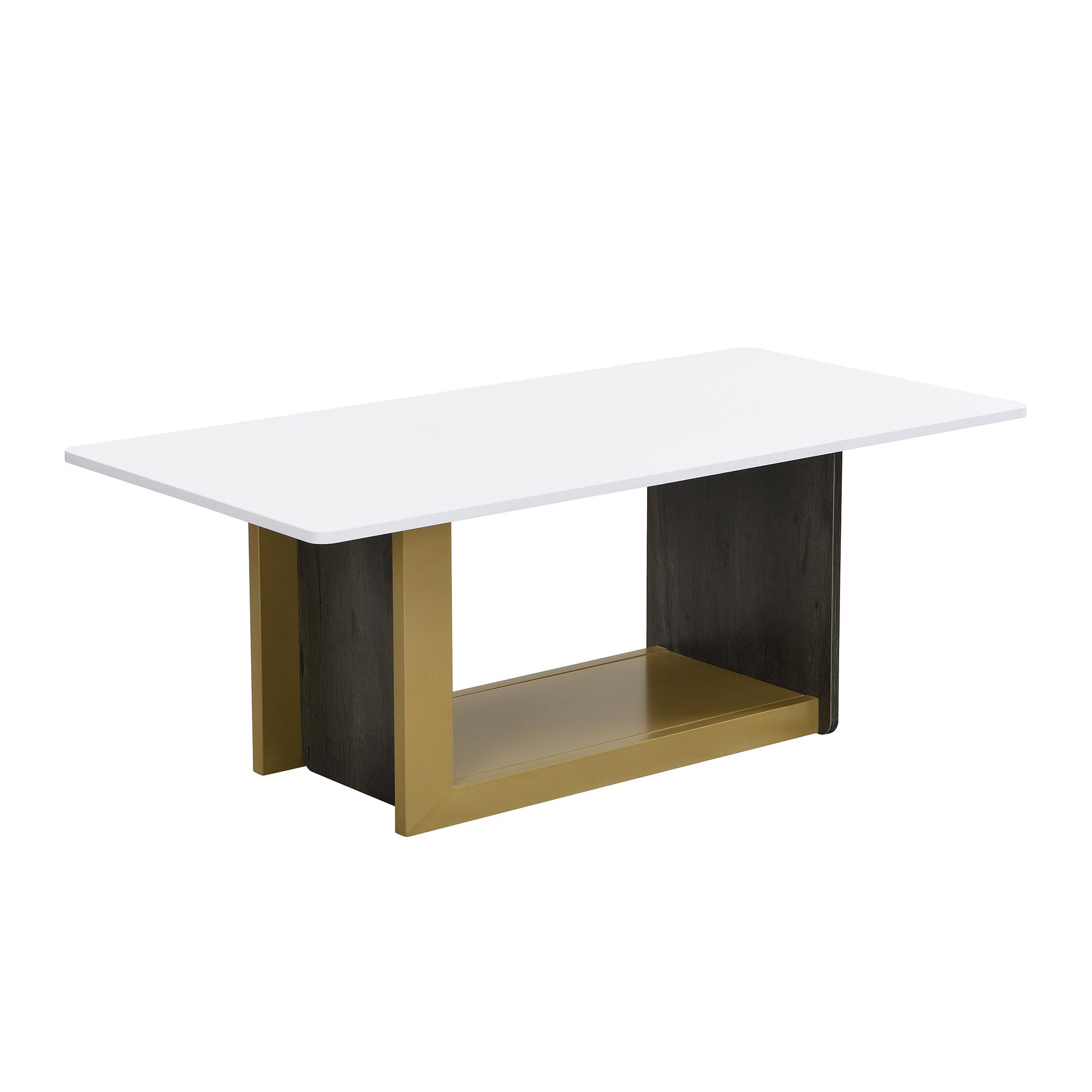 Modern Light Luxury Coffee Table Set of 2, Small Square Coffee End Table with Spacious Top, Center Table for Living Room