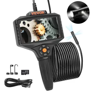 【Spotlight Day】VEVOR Triple Lens Borescope, 5" IPS Screen Inspection Camera with Lights, 8X Zoom 1080P HD Split Screen, 10 LED Lights Scope Endoscope Camera for Automotive, Plumbing(16.5FT Cable, 32GB Card)