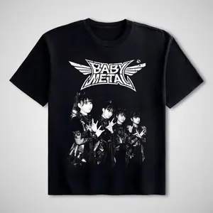 BABYMETAL Concert Shirt - World Tour 2026 Tee, Cyber Neon Fox Mask Graphic, Anime Metal Moshpit Chaos, TikTok Viral