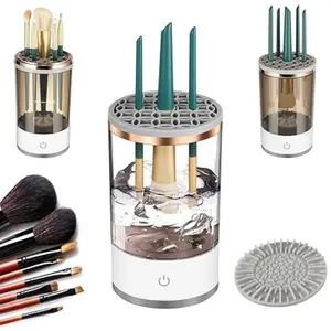 Electric Makeup Brush Cleaner, Makeup Brush Cleaner Machine, Automatic Spinning Cosmetic Brush Cleaner Fit for All Size Makeup Brush, Great Gift for Women Girls