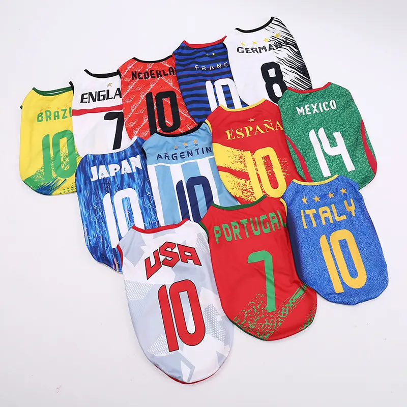 Pet Lightweight Summer Shirts & Vests - Football Team Colors Design Pet Clothes, Multi-Size Apparel for Small Breeds Like Teddy, Pomeranian, Bichon Puppies and Cats