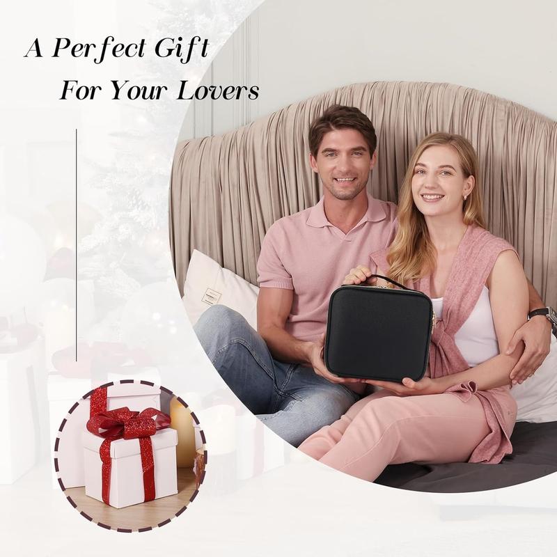 DameDiva Travel Makeup Bag - Premium Oxford Fabric Cosmetic Organizer with Dual Gold Zippers, Adjustable EVA Dividers, Black & Pink, Waterproof & Lightweight