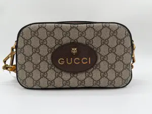 Pre-owned GUCCI canvas Crossbody Bags Neo GG Supreme Tiger Head Camera Bag B1122661702