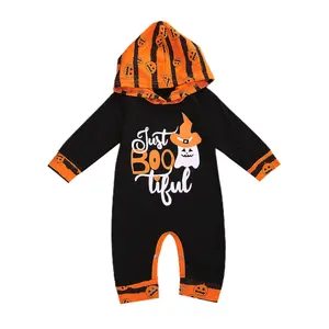 Ma&Baby Newborn Halloween Outfits Baby Boy Girl Just Bootiful Ghost Hooded Romper  Jumpsuit Fall Winter Clothing