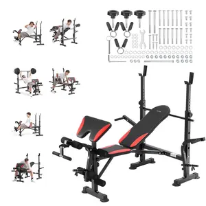 Father's Day Gift VEVOR Weight Bench, Multi-Functional Adjustable Weight Bench Press for Full Body Workout, 660lbs Exercise Sit up Bench for Home Gym Strength Training, Flat Bench with Quick Folding & Fast Adjustment
