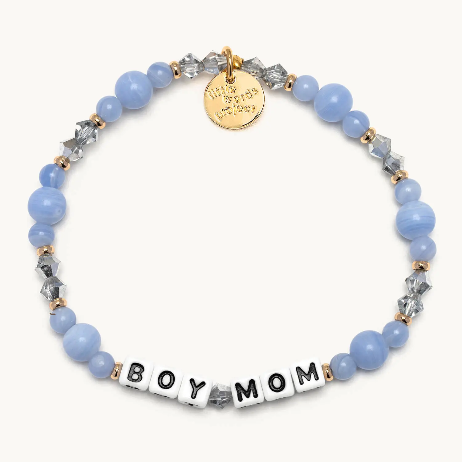 Little Words Project Boy Mom Beaded Bracelet, Stackable Fashion Jewelry Celebrating Family Connections, Meaningful Gifts for Women