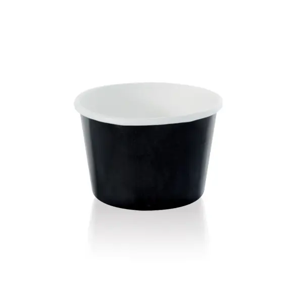 Packnwood 210POC121N 4.1 oz Black Paper Cup - 2.9 Dia. x 1.9 in.