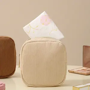 Portable Sanitary Pad Storage Bag, Zipper Bag, Large Capacity Soft Material for Tampons and Panty Liners, Minimalist Bohemian Style