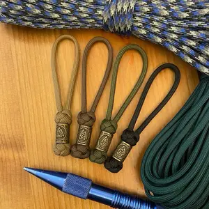 Paracord Knife Lanyard - Diamond Knot with Bronze Viking Valknut Bead