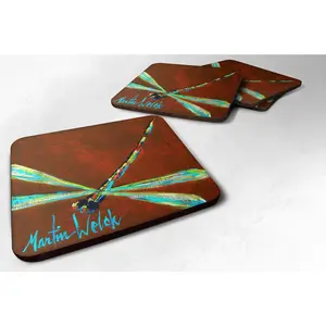 Set of 4 Insect - Dragonfly Chocolate Chip Foam Coasters