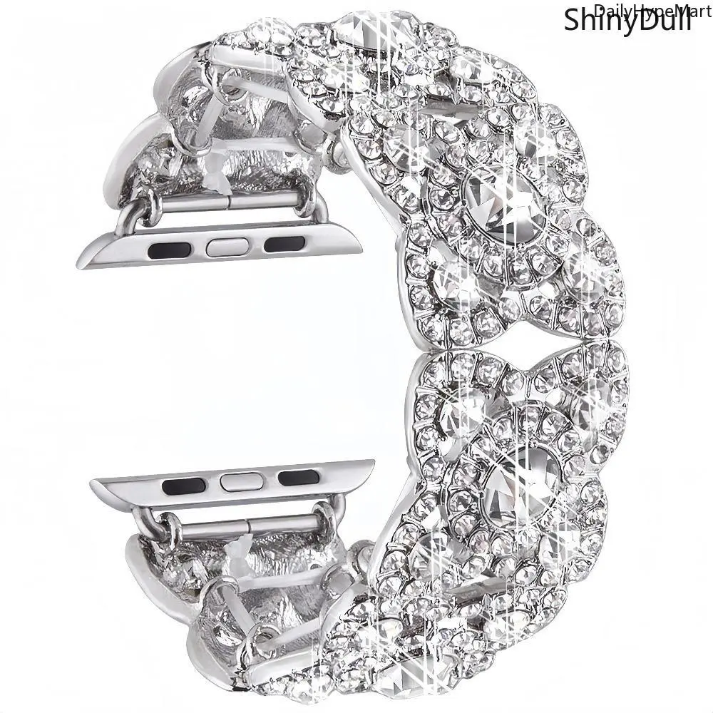 Diamond Buckle Stainless Steel Apple Watch Band Stylish Bracelet