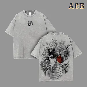 Zuko Avatar The Last Airbender Anime Double Printed Vintage Washed Tee Unisex Oversize Heavyweight Cotton T-shirt for Anime Fans and Lovers