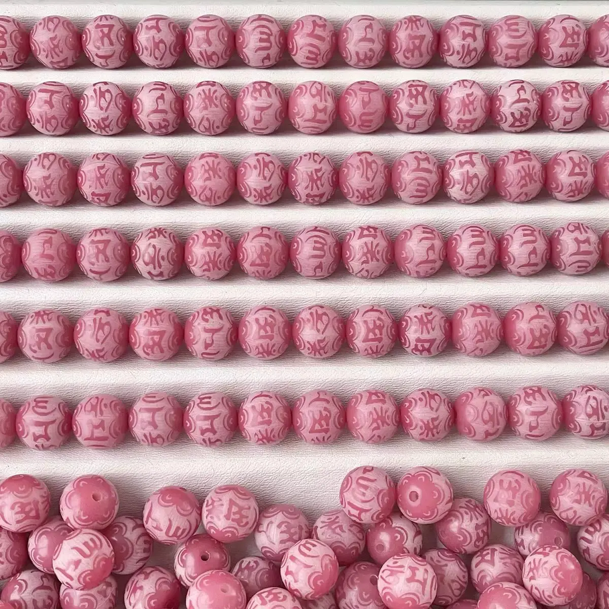 (B09) 12mm 6 words rose pink*100