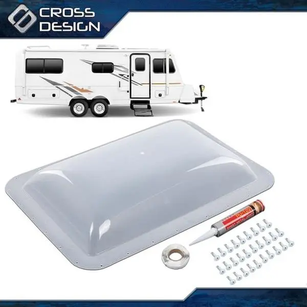 CROSSDESIGN White RV Skylight Cover Exterior 17.8"X 25.8"X 4.5" Camper Skylight Plastic