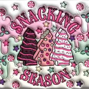 3D Snacking Season Sublimation tumbler Wrap Print