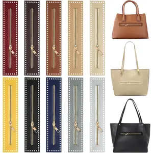 10 Pack PU Leather Crochet Zipper with Holes, 10.62 x 2.17in Multi-Color Sewing Zippers Frames for DIY Bags and Purses Craft Projects