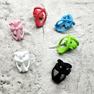 Cross-Shaped Resin Rubber Couple Rings - Niche Retro Punk Style, Colorful Fashion for Men and Women