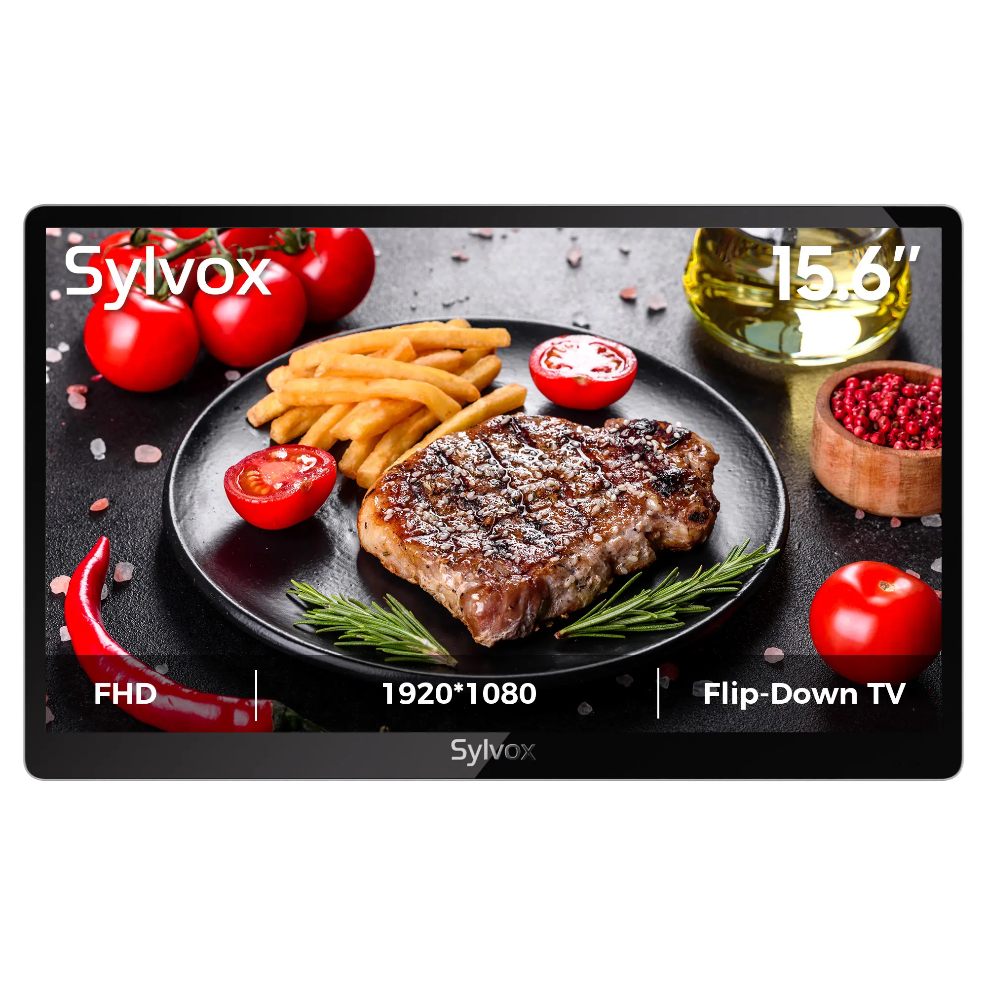 SYLVOX Kitchen TV, 15.6 inch Small Flip-Down TV for Under Cabinet, 1080P FHD TV Rotated & Foldable, 12 Volt TV for Kitchen, Bedroom, RV Camper and Yacht summerwins