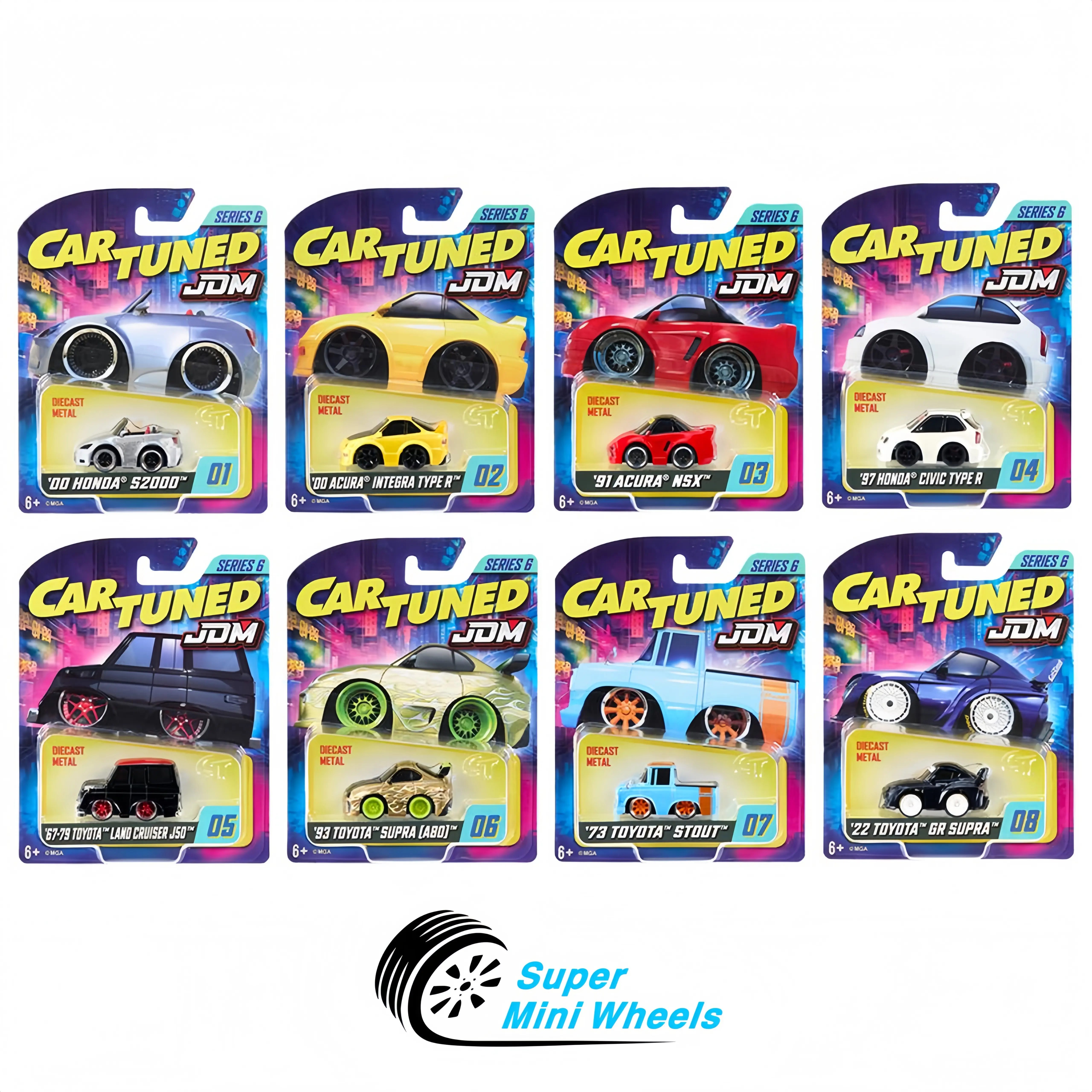 CarTuned 1:64 JDM Tuners Series 6 Set of 8 Pcs - Factory Packag