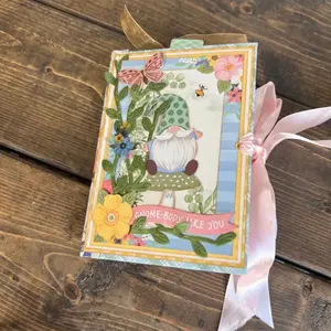 Junk Journal Diary Altered Book Gnome Journal - Handmade