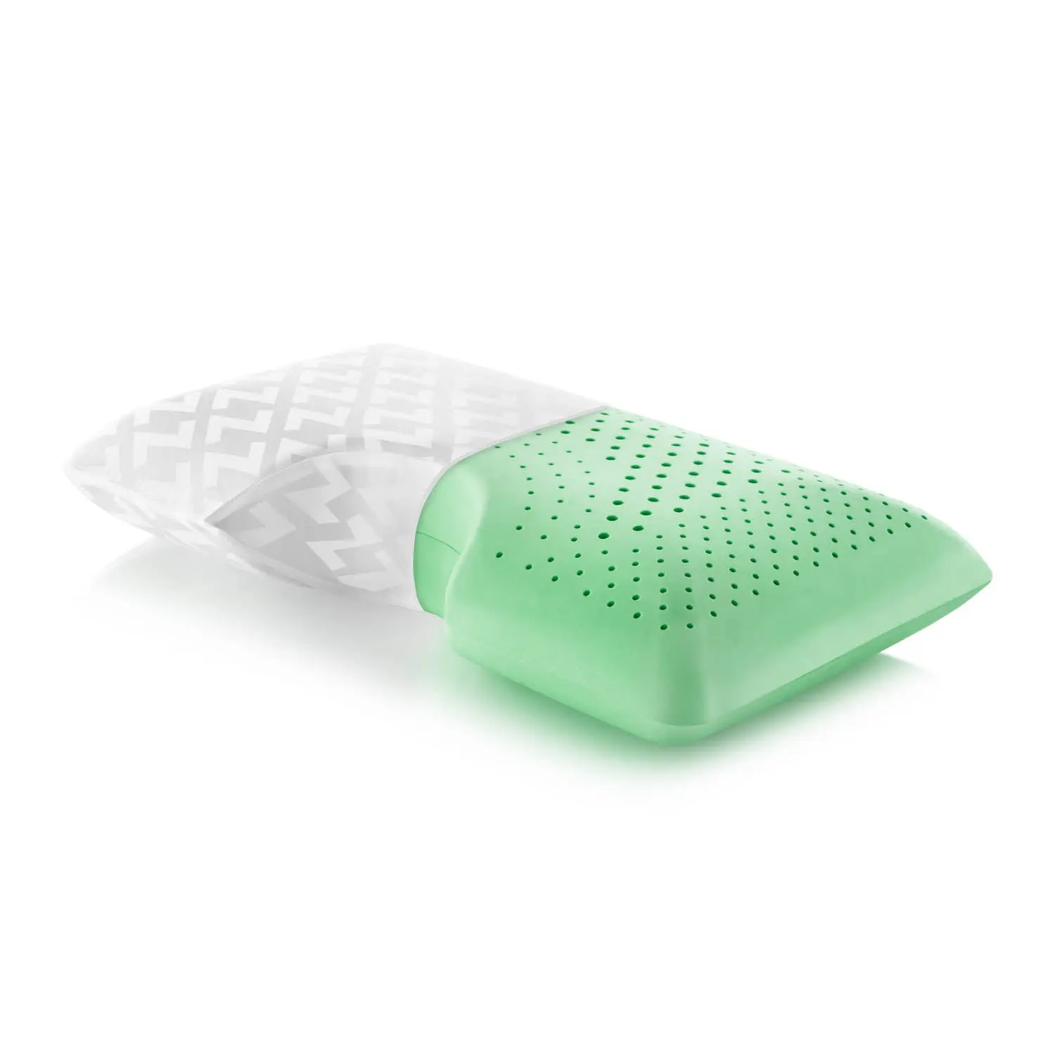 Shoulder Zoned Dough® Peppermint Side Sleeper Pillow, Ergonomic Memory Foam Pillow with Tencel™ Cover & Shoulder Recess Design