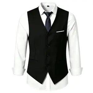 TweedLad 1Pcs Classic men's casual daily business solid color suit vest, suitable for daily wear, weddings, and business.