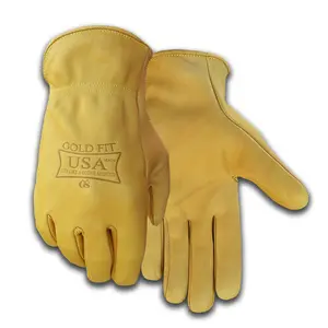 Golden Stag USA250 Mens Leather Work Gloves Made in the USA Seamless Palm Soft and Supple