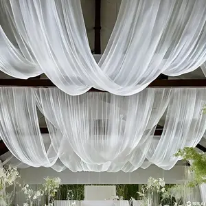 Large Transparent Chiffon Wedding Decoration Set, Perfect for Ceremony & Reception, Anniversary, Valentine's Day Gift, Party Supplies