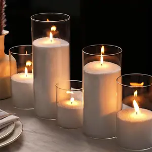500g/1.1lb Candle Wax Sand, Pearl Candle Bare Wax Sand, 50 Wicks, Refillable Natural Wax, Powder Candle Making Kit, Candle Supply Set