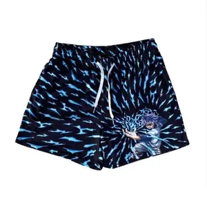 Killua Anime Graphic Athletic Shorts  Men's Basketball Shorts Workout Sport Knee Pants with Pockets Athletic Sweat Walking Summer Shorts