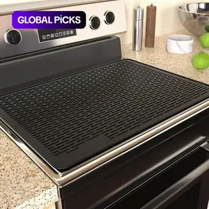 Silicone Stove Top Cover Mat, 1 Pc Heat-Resistant Glass Cooktop Protector, Durable Easy-to-Clean Stove Cover, Coasters, Kitchen Accessory, Kitchenware #GLOBAL PICKS