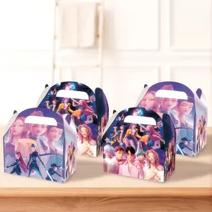 Cartoon Demon Theme Paper Boxes, Decorative Tote Gift Bags 12-Pack - 2 Designs Perfect for Party Gift Wrapping, Birthday Supplies, and Decorative Gifts.